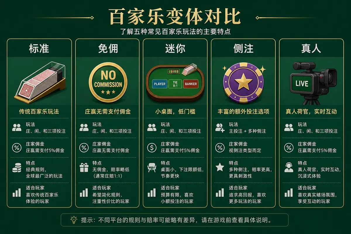 尊龙凯时 百家乐常见变体对比