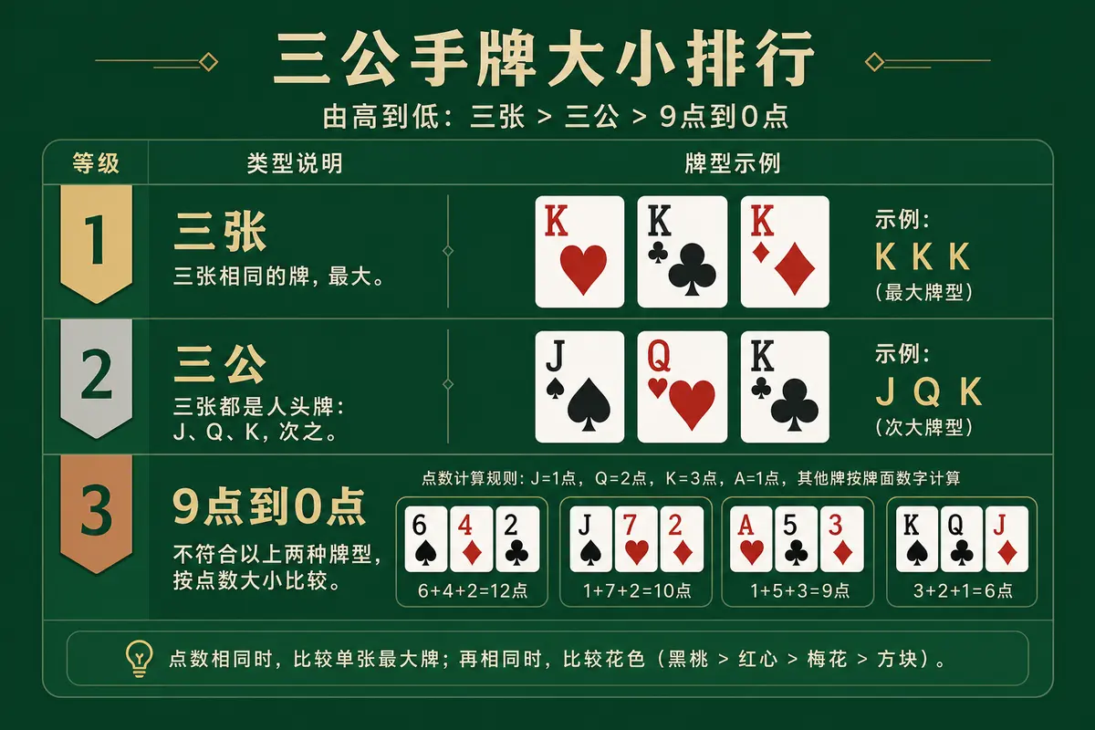 尊龙凯时 三公牌型大小排序