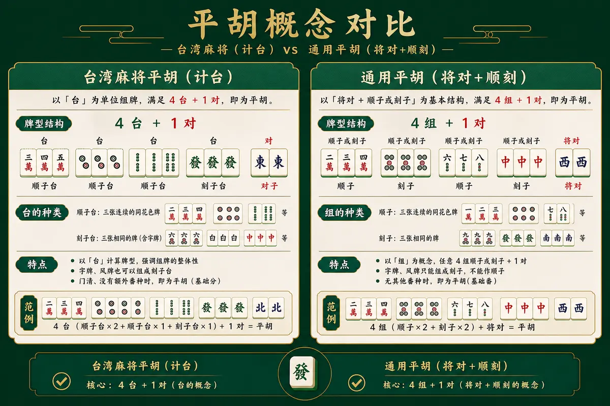 尊龙凯时 平胡定义对照：通用与台湾计台