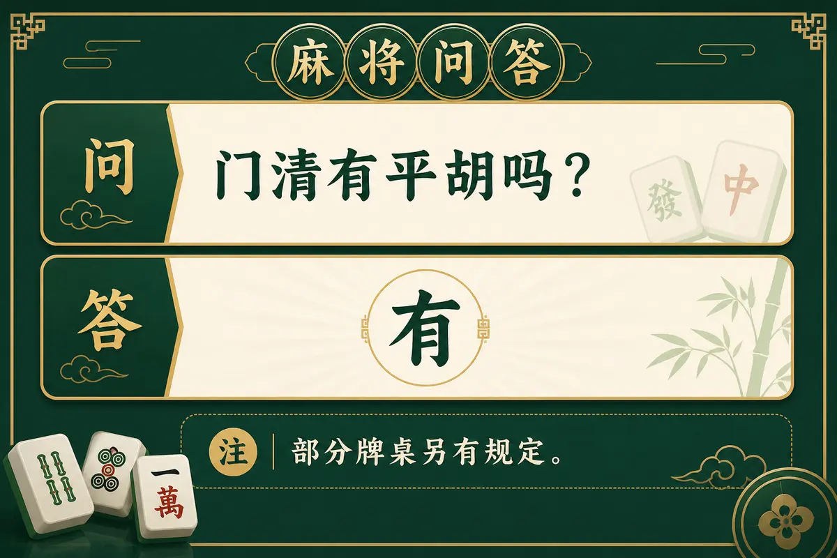 尊龙凯时 门清是否可平胡说明