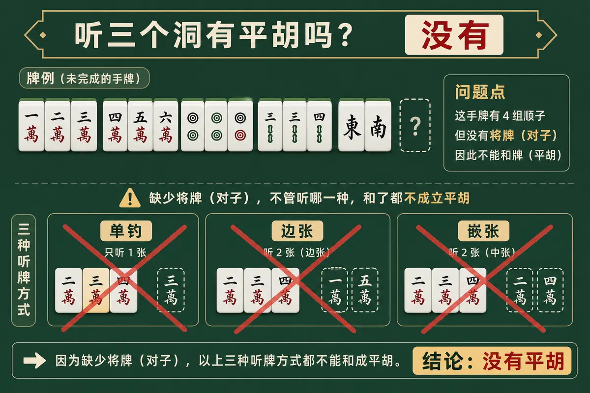 尊龙凯时 听三个洞为何不算平胡