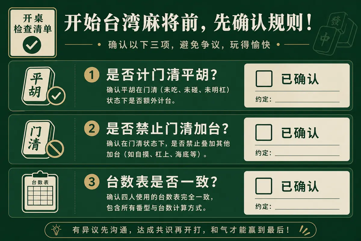 尊龙凯时 开桌前确认平胡相关桌规
